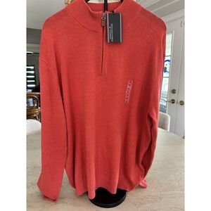 Roundtree & Yorke NWT Sweater Size XL Men's Washed Red Long Sleeves Quarter Zip
